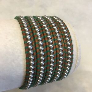 New Auth Chan Luu Gray Pearl Wrap Bracelet on Natu